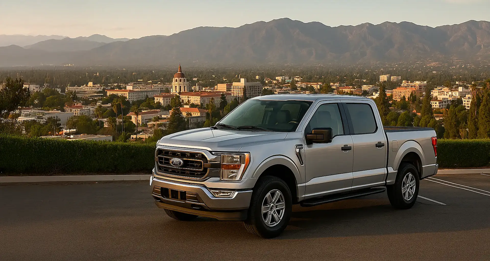 Pasadena car rental with scenic cityscape view